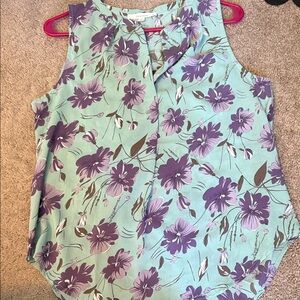 Fun 2 Fun Purple and Mint Floral Blouse
